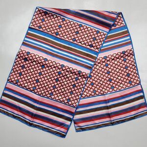 Specialty House Rectangle Scarf Poly Japan Scales‎ And Stripes Pink Blue 43x13